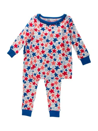 Rufflebutts Babies'  Softsnooze Toddler Girls Ruffle Long Sleeve Pajama Set In Multi