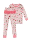 Rufflebutts Softsnooze Toddler Girls Ruffle Long Sleeve Pajama Set In Pink
