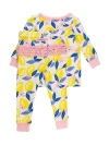Rufflebutts Babies'  Softsnooze Toddler Girls Ruffle Long Sleeve Pajama Set In Pink