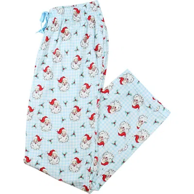 Rufflebutts Softsnooze Unisex Holiday Adult Pajama Pants In Blue