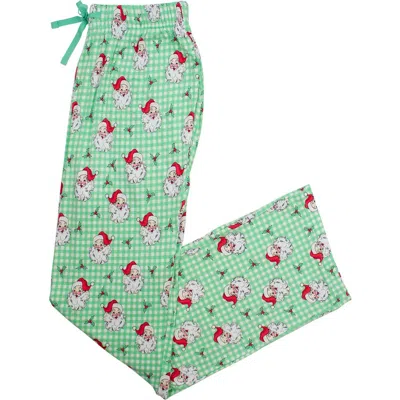 Rufflebutts Softsnooze Unisex Holiday Adult Pajama Pants In Green