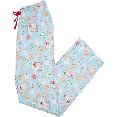 Rufflebutts Softsnooze Unisex Holiday Adult Pajama Pants In Blue