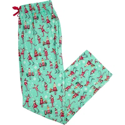 Rufflebutts Softsnooze Unisex Holiday Adult Pajama Pants In Green