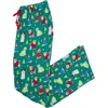 Rufflebutts Softsnooze Unisex Holiday Adult Pajama Pants In Green
