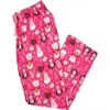 Rufflebutts Softsnooze Unisex Holiday Adult Pajama Pants In Pink