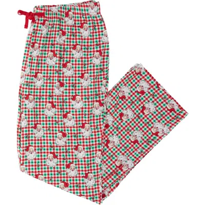 Rufflebutts Softsnooze Unisex Holiday Adult Pajama Pants In Red & Green Dear Santa