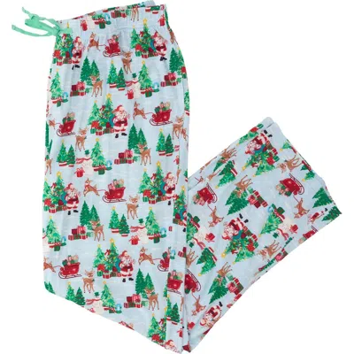 Rufflebutts Softsnooze Unisex Holiday Adult Pajama Pants In Santa Wonderland