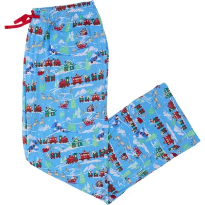 Rufflebutts Softsnooze Unisex Holiday Adult Pajama Pants In Blue