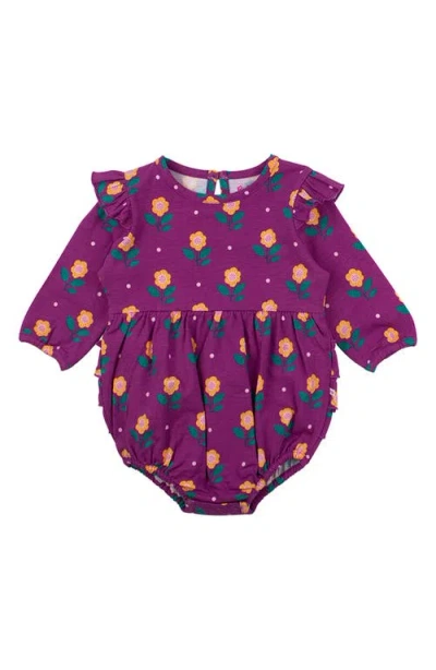 Rufflebutts Babies'  Sunflower Meadow Bodysuit In Purple