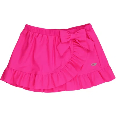 Rufflebutts Kids'  Swim Bow Skirt Cover-up In Pink