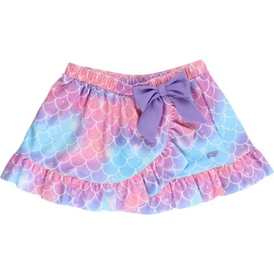 Rufflebutts Kids'  Swim Bow Skirt Cover-up In Shimmer Mermaid Tale