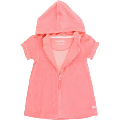 Rufflebutts Babies'  Terry Cloth Swim Cover-up In Bubblegum Pink
