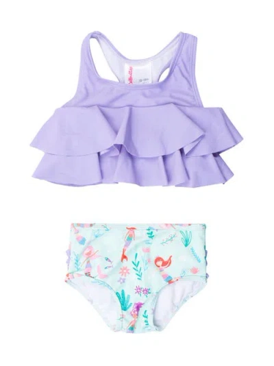 Rufflebutts Babies'  Toddler Girls Flounce Bikini In Blue