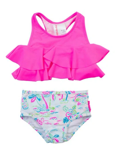 Rufflebutts Toddler Girls Flounce Bikini In Tropical Resort