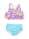 Rufflebutts Babies'  Toddler Girls Flounce Bikini In Vibrant Neon