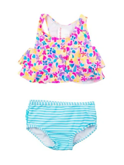 Rufflebutts Babies'  Toddler Girls Flounce Bikini In Vibrant Neon