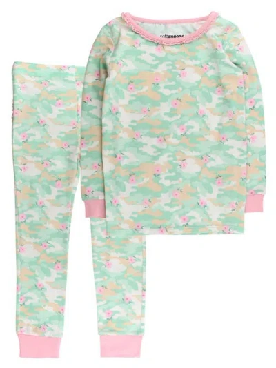 Rufflebutts Babies'  Toddler Girls Modal Blend Ruffle Long Sleeve Pajama Set, Signature Rear Ruffles In Multi