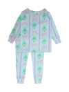 Rufflebutts Babies'  Toddler Girls Modal Blend Ruffle Long Sleeve Pajama Set, Signature Rear Ruffles In Multi