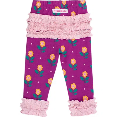 Rufflebutts Babies'  Toddler Girls Ruffle Leggings With Signature Rear Ruffles In Purple