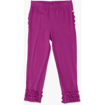Rufflebutts Babies'  Toddler Girls Ruffle Leggings With Signature Rear Ruffles In Purple