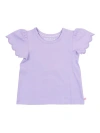 Rufflebutts Babies'  Toddler Girls Short Sleeve Scallop Tee In Purple
