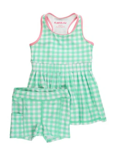 Rufflebutts Babies'  Toddler Girls Upf50+ Active Dress & Bike Short Set In Green