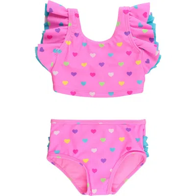 Rufflebutts Babies'  Toddler Girls Upf50+ Butterfly Tankini In Pink