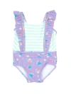 Rufflebutts Babies'  Toddler Girls Upf50+ Pinafore One Piece In Purple