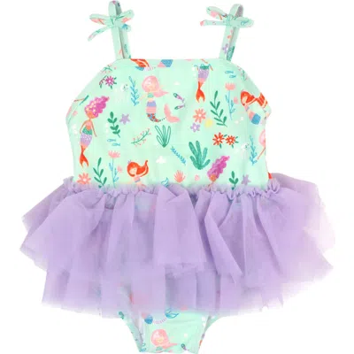 Rufflebutts Babies'  Toddler Girls Upf50+ Tulle Skirted One Piece In Mermaid Princess