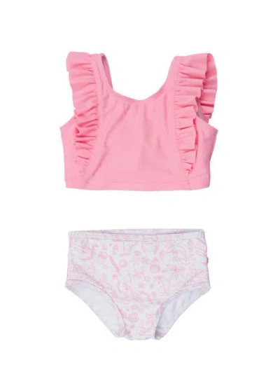 Rufflebutts Babies'  Toddler Girls Upf50+ Waterfall Tankini In By The Seaside