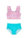 Rufflebutts Babies'  Toddler Girls Upf50+ Waterfall Tankini In Pink