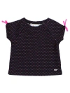 Rufflebutts Babies'  Upf50 Active Raglan Bow Shirt In Black