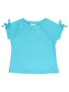 Rufflebutts Kids'  Upf50 Active Raglan Bow Shirt In Blue