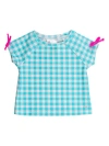 Rufflebutts Kids'  Upf50 Active Raglan Bow Shirt In Blue