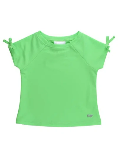 Rufflebutts Kids'  Upf50 Active Raglan Bow Shirt In Green