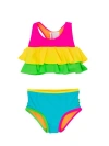 Rufflebutts Kids'  Upf50 Flounce Bikini In Multi