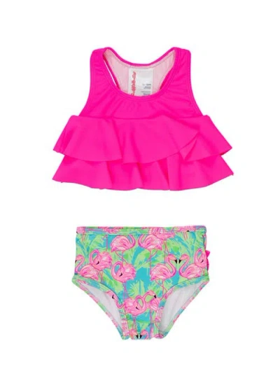 Rufflebutts Kids'  Upf50 Flounce Bikini In Multi
