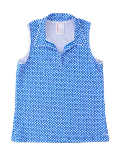 Rufflebutts Upf50+ Sleeveless Polo Active Top In Blue