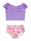 Rufflebutts Kids'  Upf50 Sun Protected Ruffle Tankini In Multi