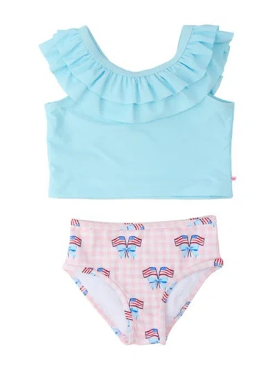 Rufflebutts Kids'  Upf50 Sun Protected Ruffle Tankini In Multi