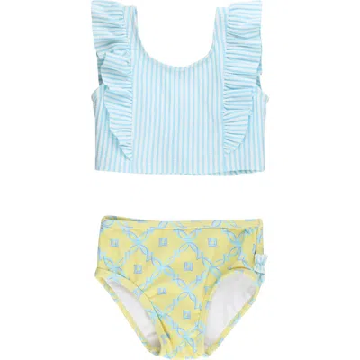 Rufflebutts Babies'  Upf50 Waterfall Tankini In Blue
