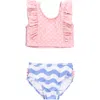 Rufflebutts Babies'  Upf50 Waterfall Tankini In Pink