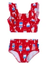 Rufflebutts Babies'  Upf50 Waterfall Tankini In Red