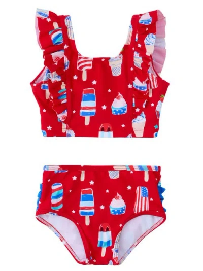 Rufflebutts Babies'  Upf50 Waterfall Tankini In Red