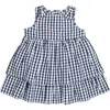 Rufflebutts Babies'  Woven Bow Jumper Dress In Blue