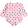 Rufflebutts Zinnia Meadow Cotton Bodysuit In Pink