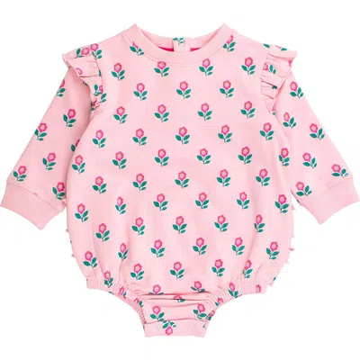 Rufflebutts Babies'  Zinnia Meadow Cotton Bodysuit In Pink