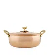 Ruffoni Historia Hammered Copper Braiser Pan With Lid In Gold