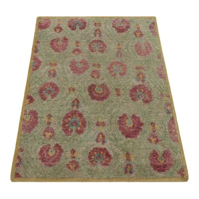 Rug & Kilim 's 19th Century Tribal Rug In Blue, Beige And Gray Medallions In Blue;red;gold;green