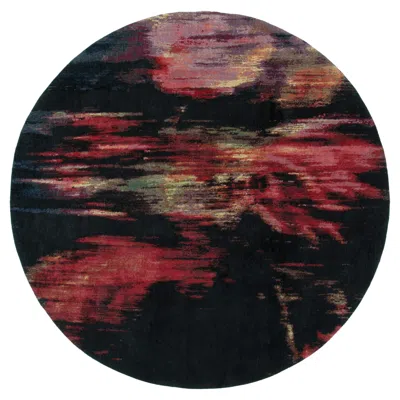 Pre-owned Rug & Kilim 's Abstract Circle Rug "roses" By Michal Cole In Black
